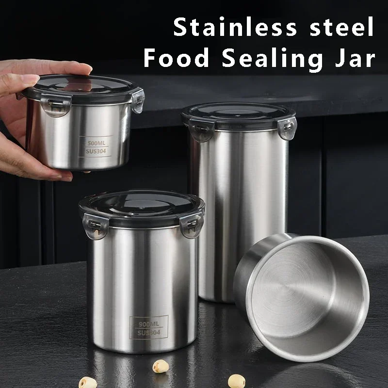 Coffee Tea Leaf And Bean - Roestvrijstalen voedselcontainer Verzegelde tank Voedsel Koffiebonen