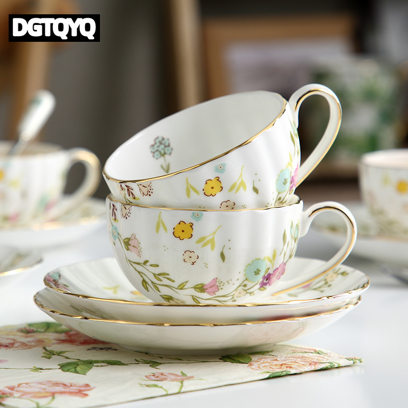 Coffee Tea Sugar Set - 2 stuks vintage bloemen keramische koffiekop