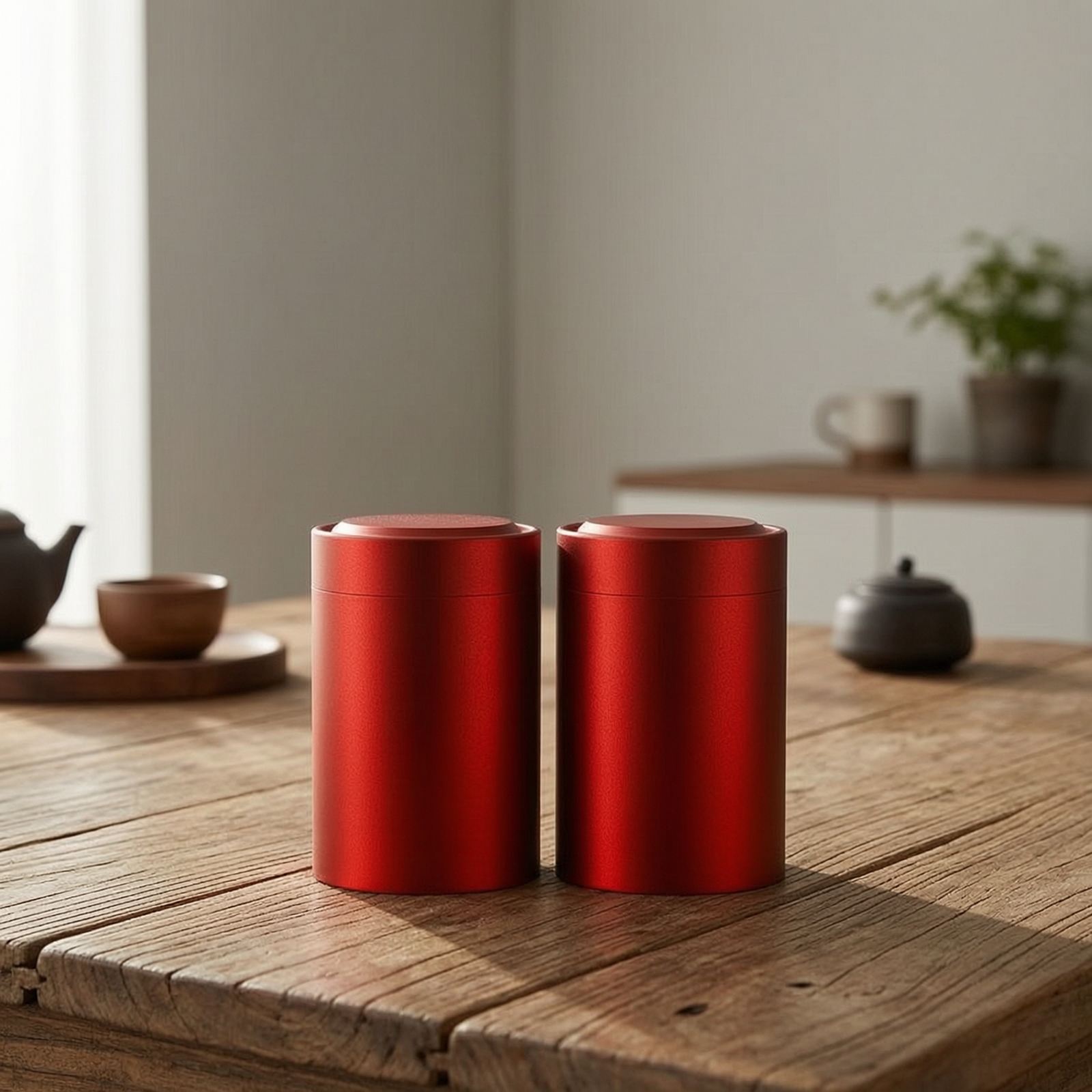 Coffee Tea & Company - 2 stuks aluminium potjes met schroefdeksel,