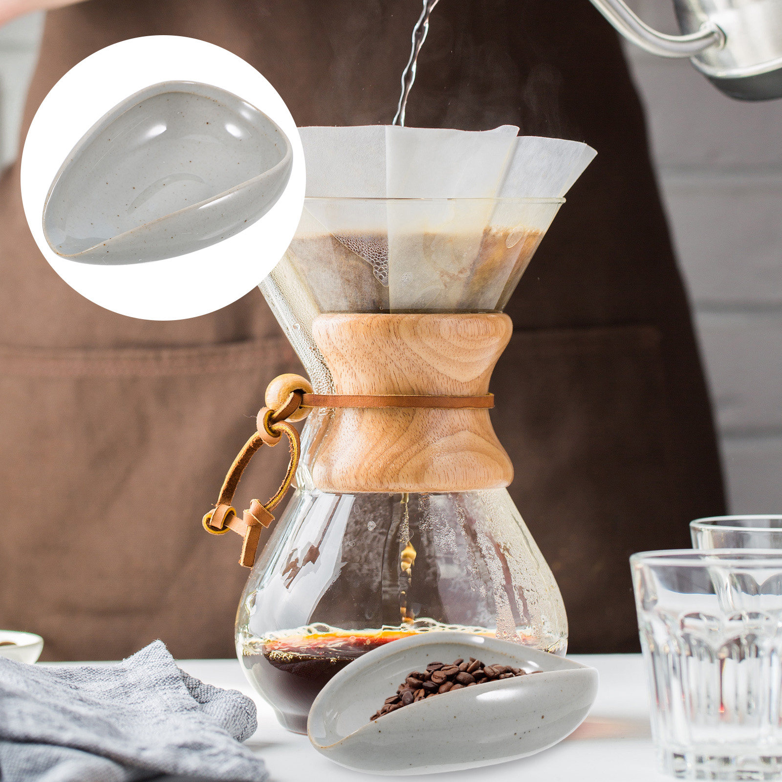 Coffee Tea Leaf And Bean - Premium keramische koffiebonen doseerbak Veelzijdige weegbeker