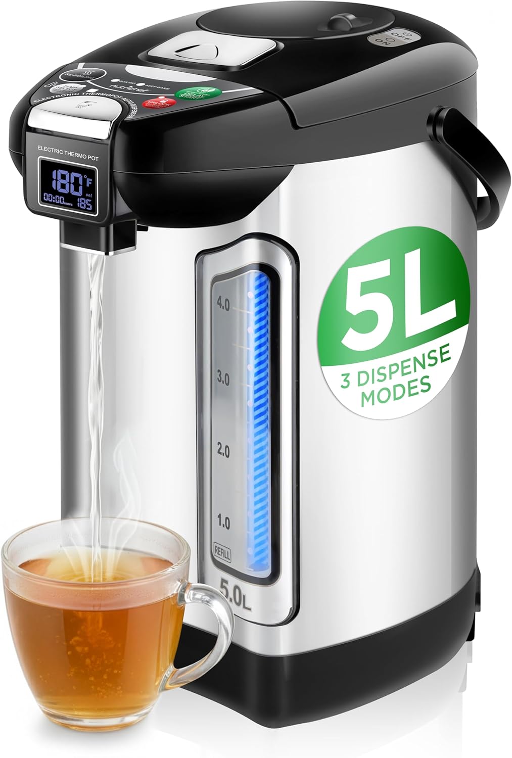 Coffee Tea Images - 5L elektrische warmwaterdispenser met LCD, 360