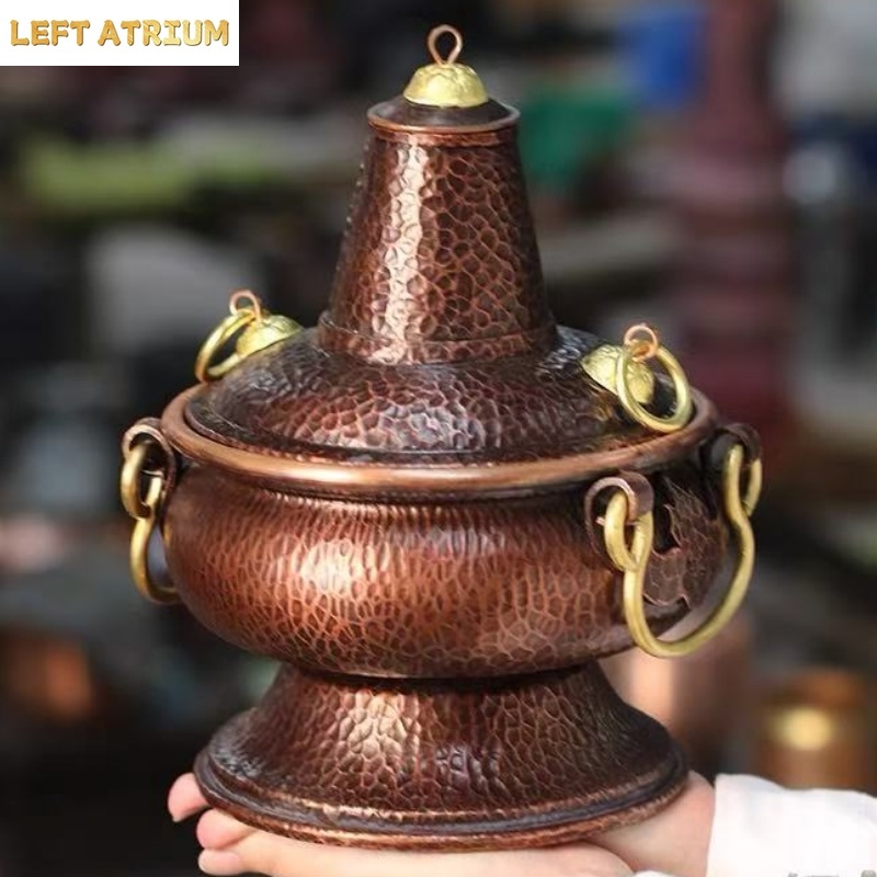 Coffee Tea Leaf And Bean - Multifunctionele puur koperen hotpot, handgemaakte vaas,