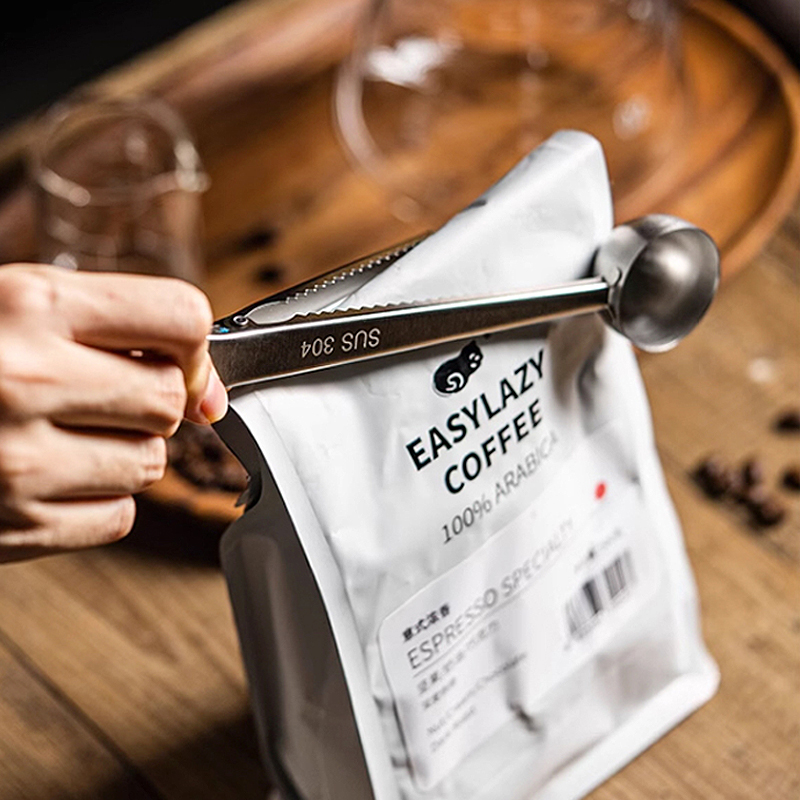 Coffee Tea Leaf And Bean - 2026 Nieuwe roestvrijstalen koffielepel met clip,