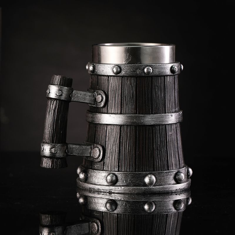Mug Tea Coffee - Houtnerf Bierglas Hars Roestvrijstalen Mok Imitatie