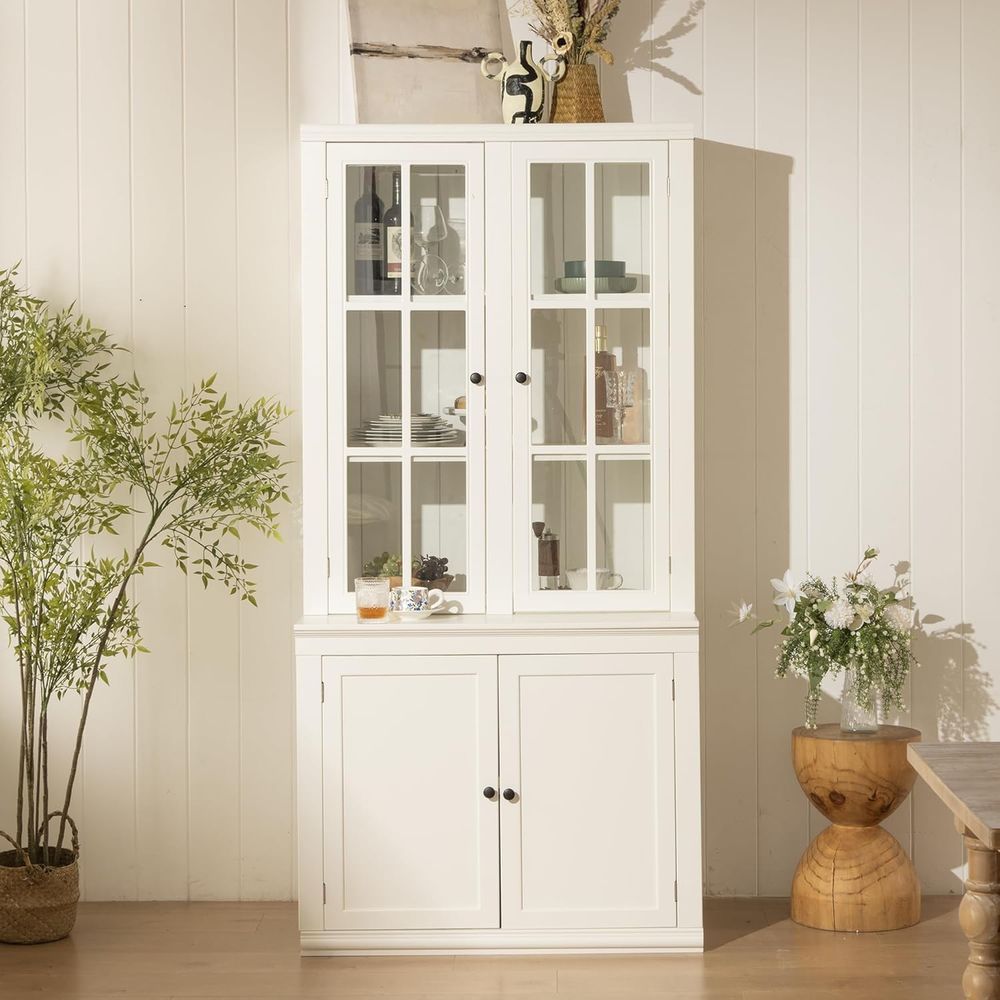 Coffee & Tea Phúc Long - 75 cm hoge witte glazen keukenkast