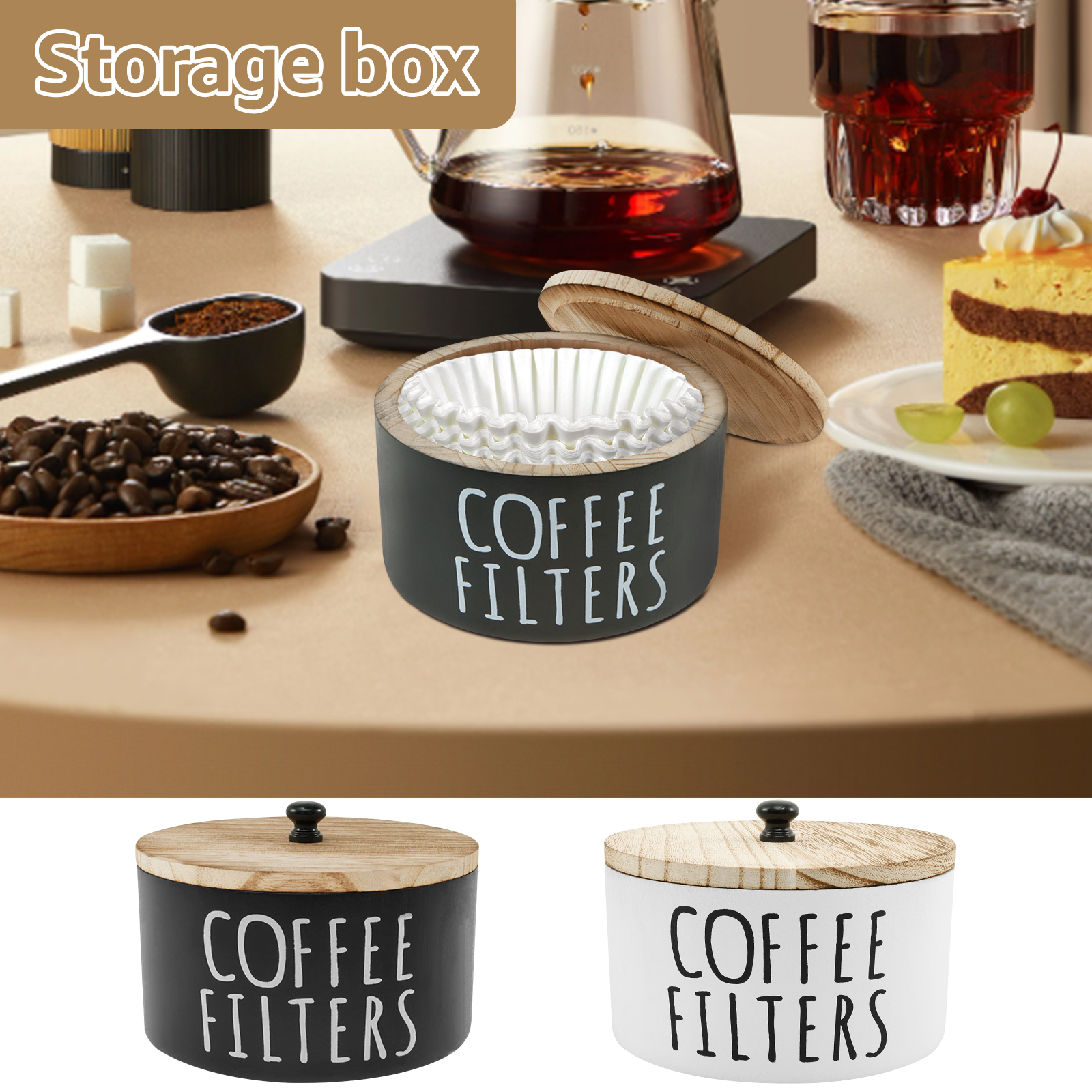 Koffiefilterhouder met deksel  - Tea Coffee Sugar Container recensie en prijs
