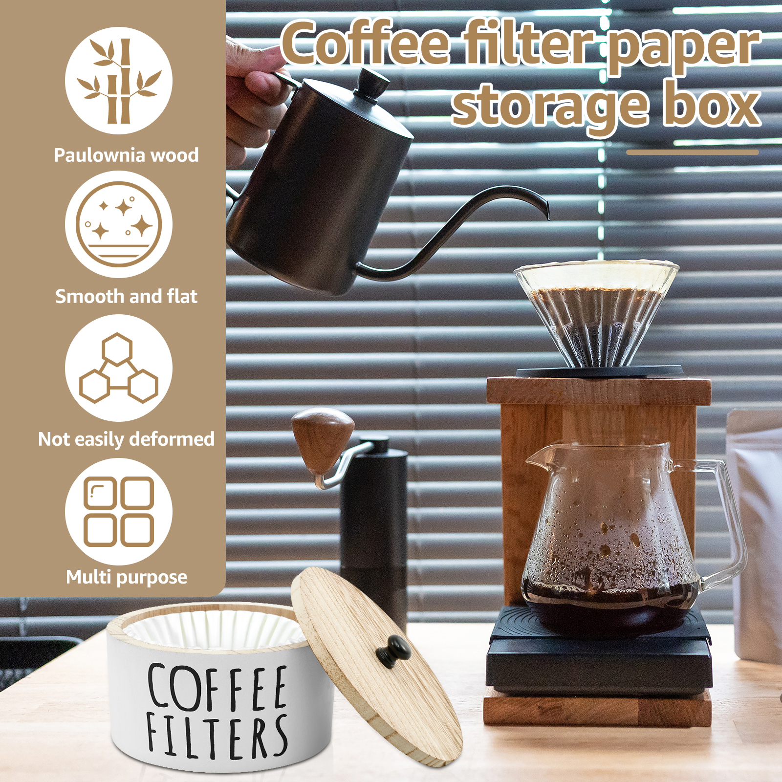 Koffiefilterhouder met deksel  - Tea Coffee Sugar Container recensie en prijs