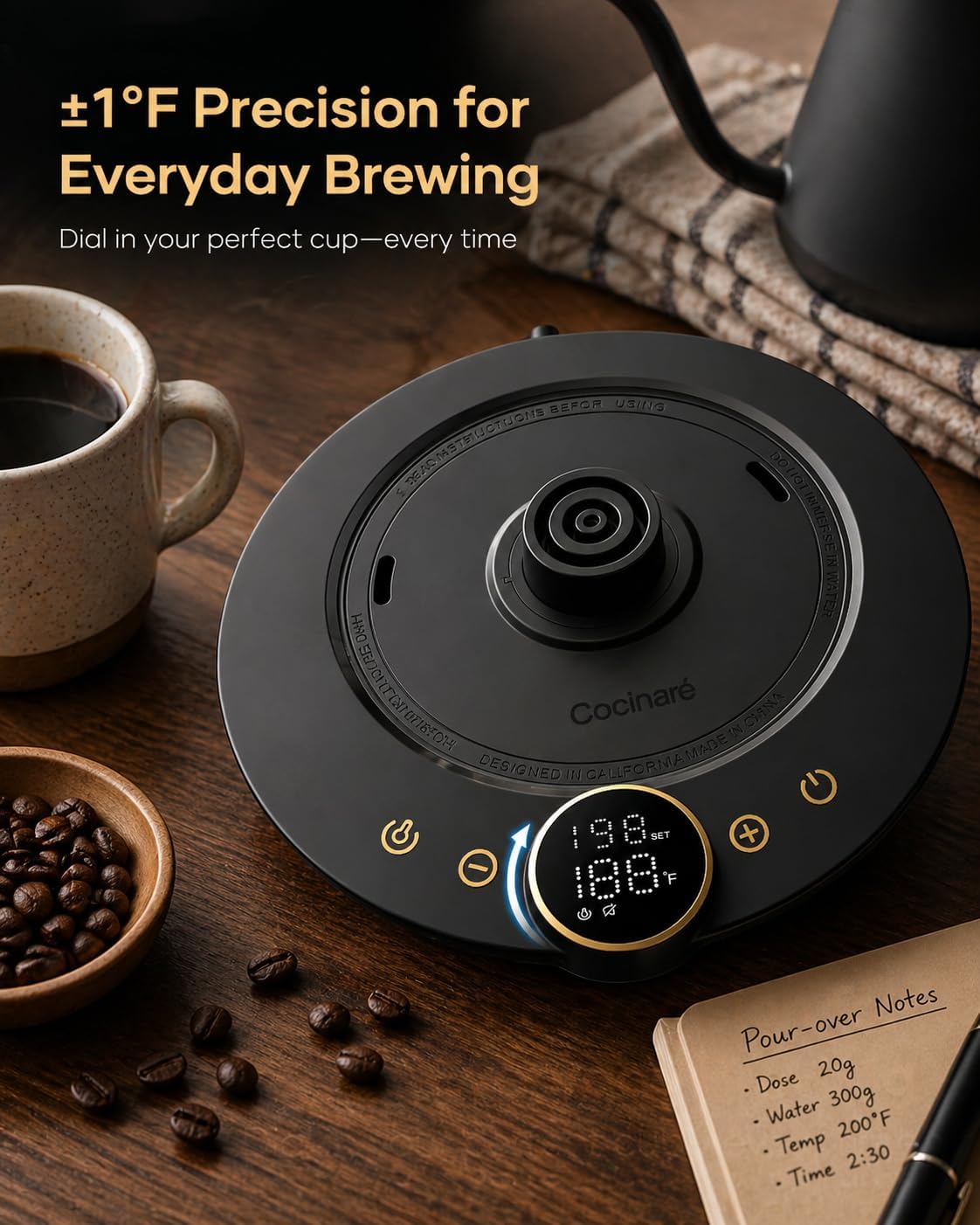 Precisie-elektrische waterkoke - Coffee Tea Images recensie en prijs