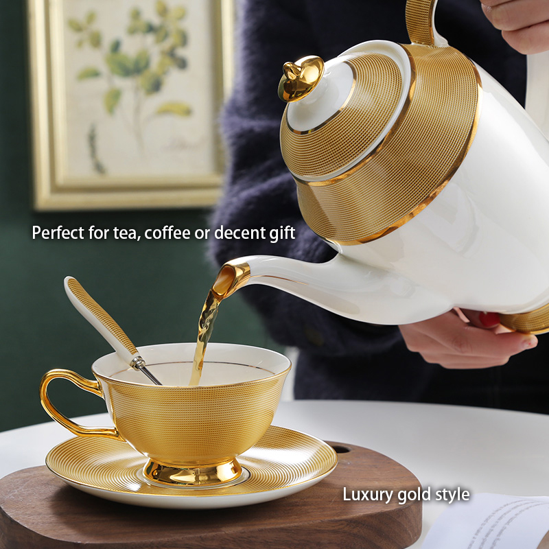 Luxe Goud Bone China Koffie Se - Coffee Tea Sugar Set recensie en prijs