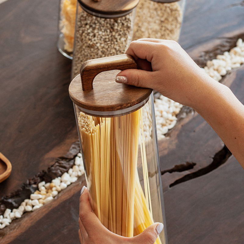 Helderglazen pot met bamboe de - Tea Coffee Sugar Container recensie en prijs
