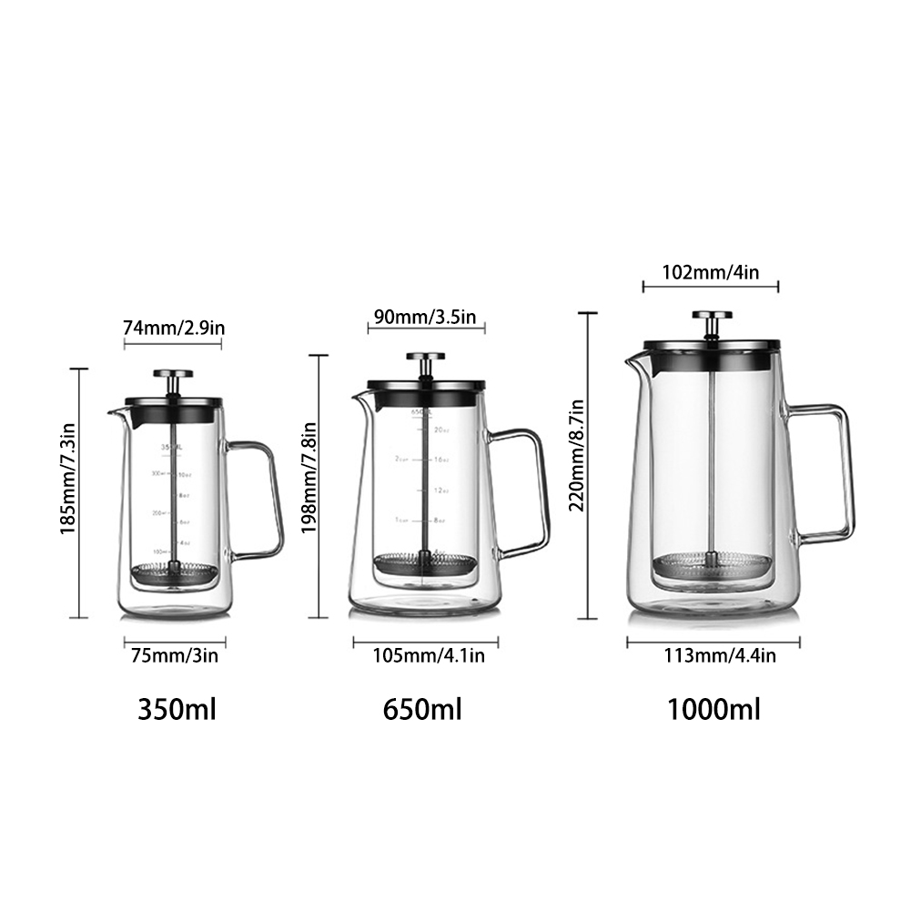 Dubbele lagen Franse perspot H - Coffee Tea Pots recensie en prijs