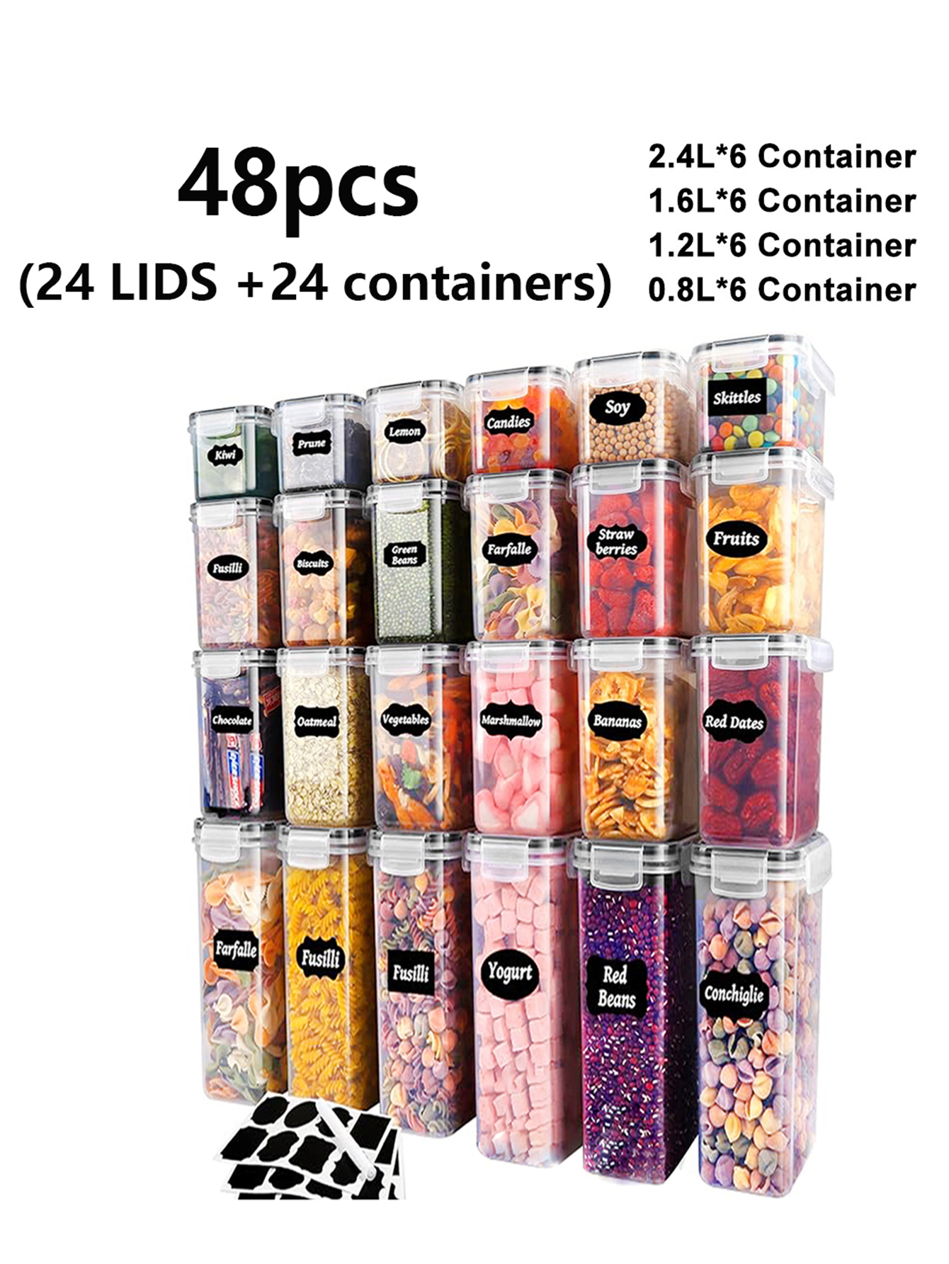 48 stuks, verzegelde voedselbe - Tea Coffee Sugar Container recensie en prijs